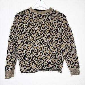 Marella Metallic Threaded Cheetah Sweater
